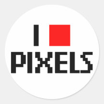 J'aime des pixels autocollant