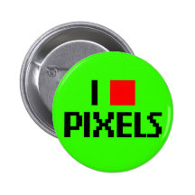 J'aime des pixels foncés badges