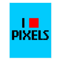 J'aime des pixels foncés carte postale