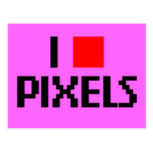 J'aime des pixels foncés carte postale