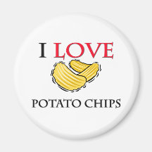 J'aime des pommes chips aimant pour réfrigérateur