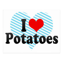J'aime des pommes de terre carte postale
