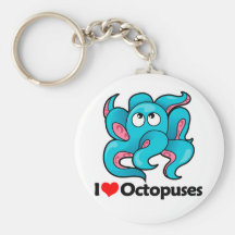 J'aime des poulpes porte-clefs