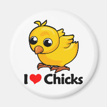 J'aime des poussins aimants pour réfrigérateur