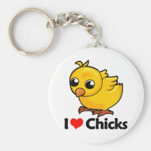 J'aime des poussins porte-clefs
