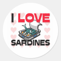 J'aime des sardines autocollants