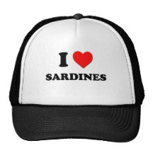J'aime des sardines (la nourriture) casquette de camionneur