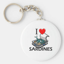 J'aime des sardines porte-clé