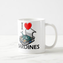 J'aime des sardines tasse à café