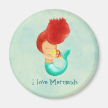 J'aime des sirènes magnets pour réfrigérateur