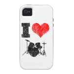 J'aime des tambours affligés coques Case-Mate iPhone 4
