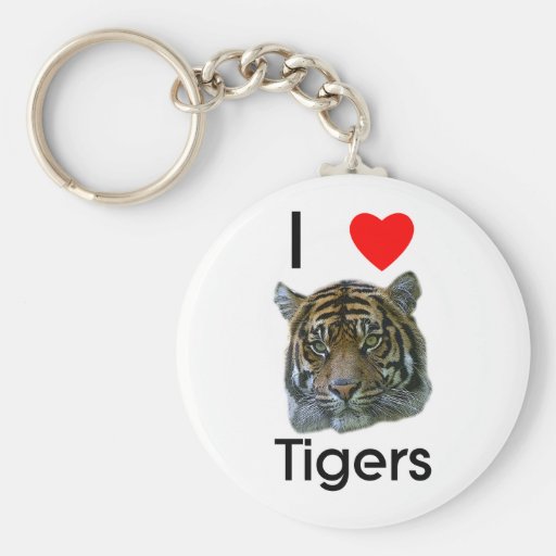J'aime des tigres Keychain Porte-clés