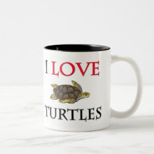 J'aime des tortues tasses
