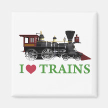 J'aime des trains aimant pour réfrigérateur