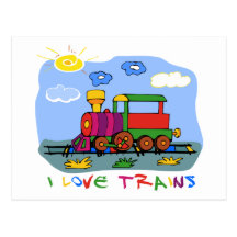 J'aime des trains cartes postales
