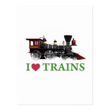 J'aime des trains cartes postales