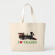 J'aime des trains sac en toile