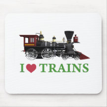 J'aime des trains tapis de souris