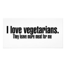 J'aime des végétariens plus de viande photocartes personnalisées