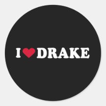 J'AIME DRAKE AUTOCOLLANT ROND