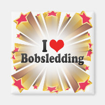 J'aime faire du bobsleigh magnets pour réfrigérateur