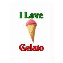 J'aime Gelato (la crème glacée italienne) Carte Postale