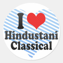J'aime hindoustani+Classique Adhésifs Ronds