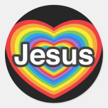 J'aime Jésus. Je t'aime Jésus. Coeur Autocollants