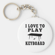 J'aime jouer le clavier porte-clefs