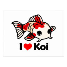 J'aime Koi Cartes Postales