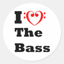 J'aime la basse autocollant rond