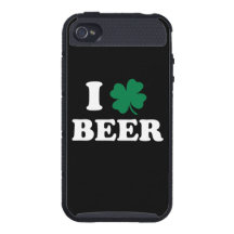 J'aime la bière - le jour de St Patrick de shamroc Étuis iPhone 4