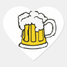 J'aime la BIÈRE ! Pinte écumeuse de Brew Autocollants