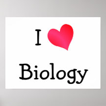 J'aime la biologie affiche