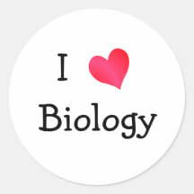 J'aime la biologie autocollant rond