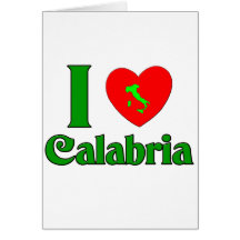 J'aime la Calabre Italie Carte De Vœux