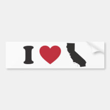 J'aime la Californie Autocollants Pour Voiture