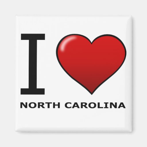 J'AIME LA CAROLINE DU NORD MAGNETS POUR RÉFRIGÉRATEUR