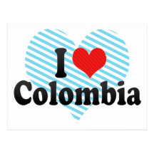 J'aime la Colombie Carte Postale