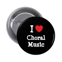 J'aime la coutume chorale de coeur de musique pers badges