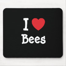 J'aime la coutume de coeur d'abeilles tapis de souris