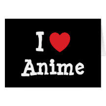 J'aime la coutume de coeur d'Anime personnalisée Cartes De Vœux
