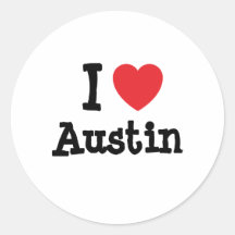 J'aime la coutume de coeur d'Austin personnalisée Adhésif