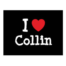J'aime la coutume de coeur de Collin personnalisée Cartes Postales