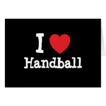 J'aime la coutume de coeur de handball personnalis carte de vœux