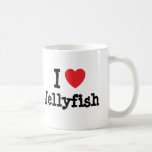 J'aime la coutume de coeur de méduses personnalisé tasse