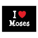 J'aime la coutume de coeur de Moïse personnalisée Cartes Postales