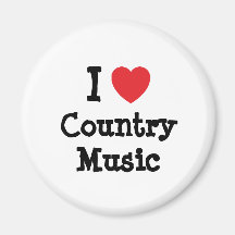 J'aime la coutume de coeur de musique country pers magnets pour réfrigérateur