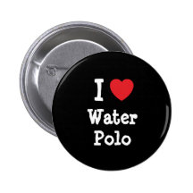 J'aime la coutume de coeur de polo d'eau personnal badge