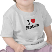 J'aime la coutume de coeur de Ruben personnalisée T-shirts